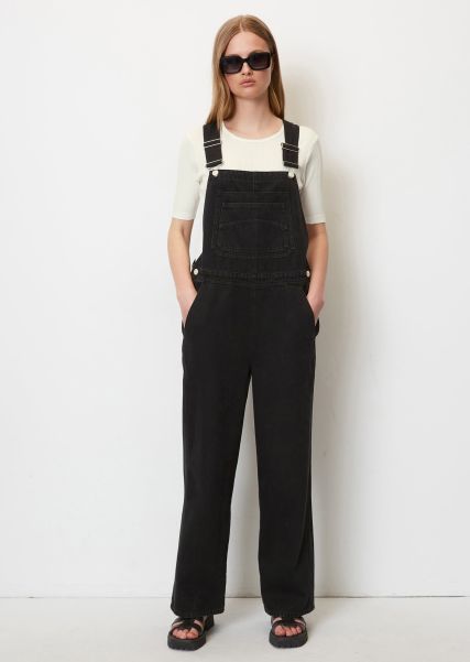 Mega Sale Women Relaxed Denim Dungarees From Organic Cotton Jumpsuits Multi/Clean Enzyme Black