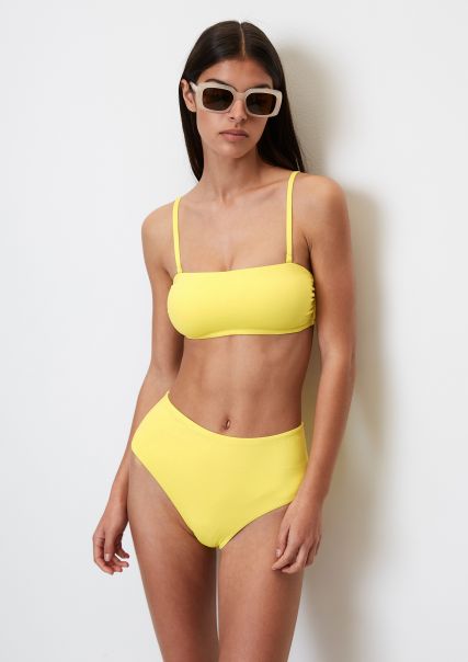 High-Quality Women Bandeau Bikini In Summery Colours Yellow Swimwear