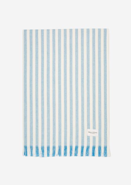 Beach Towel Levar Model With Yarn Dyed Stripe Pattern Swimwear Vibrant Blue Store Women