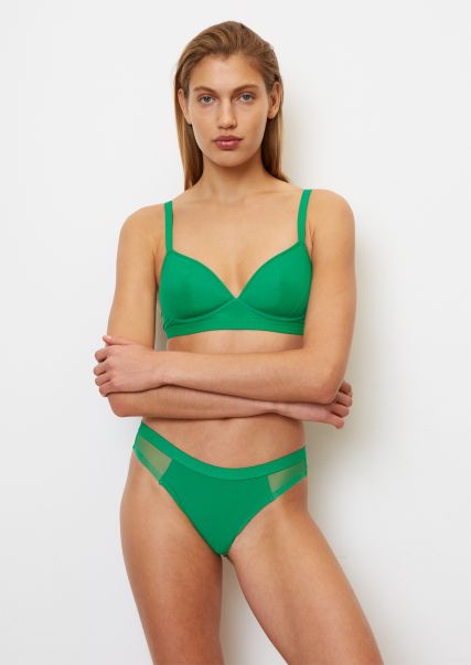 Lingerie Briefs With Transparent Inserts Women Wholesome Vivid Green