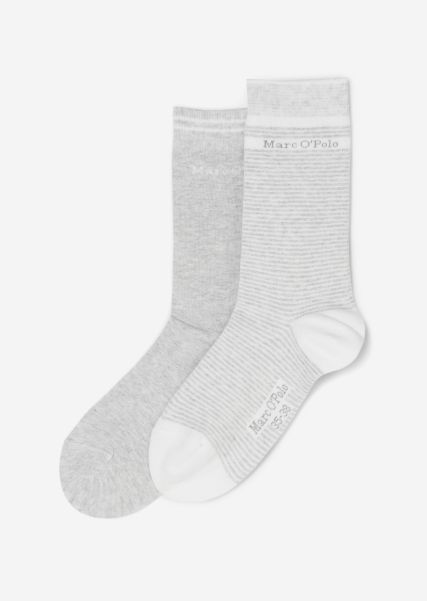 Silver Grey Women Elegant Socks Organic Cotton Socks Pack Of Two