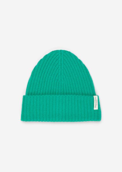 Mellow Mint Women Wool Free Knitted Cap With Luxurious Cashmere Wool
