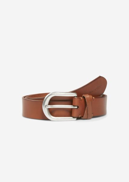 Accessories Belt Made Of Robust Cowhide 2024 Classic Cognac Women