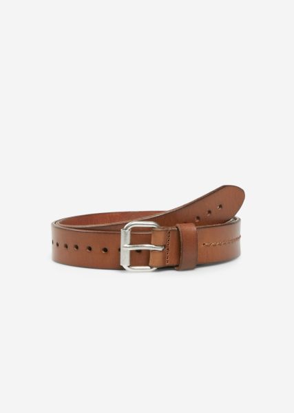 Belt Made Of High-Quality Leather Material Women Accessories Classic Cognac Cashback