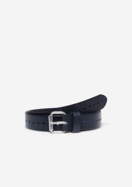 Belt Made Of High-Quality Leather Material Women Promo Accessories Night Blue