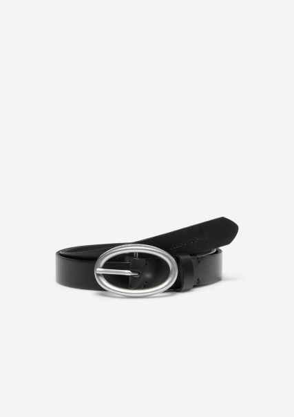Accessories Lowest Price Guarantee Black Women Belt With An Oval Buckle