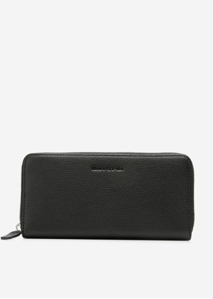 Black Professional Accessories Women Zipper Wallet Made Of High-Quality Leather Material