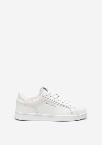 Court Trainers Made Of Cowhide Leather In A Structure Mix Easy Women White Sneakers