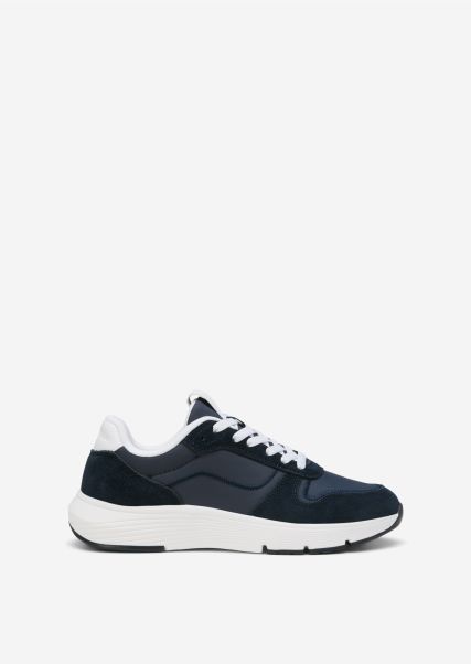 Navy Women Massive Discount Sneaker In An Exciting Mix Of Materials Sneakers