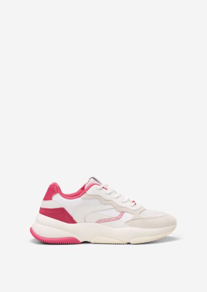 Women Pink Sneaker Made Of A Mix Of Leather And Mesh Smart Sneakers