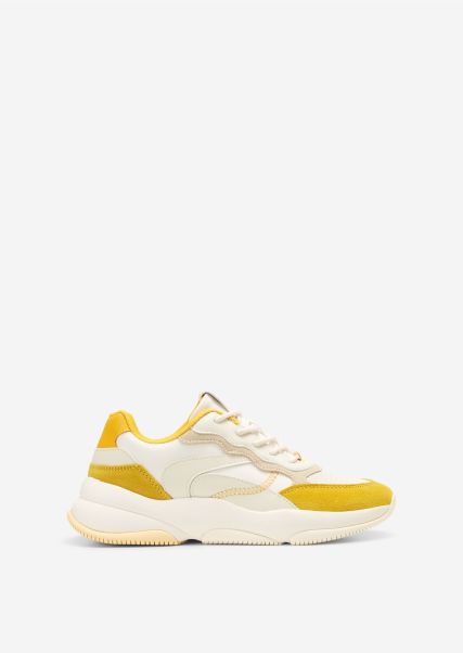 Straw Yellow Sneakers Sneaker Made Of A Mix Of Leather And Mesh Women Uncompromising