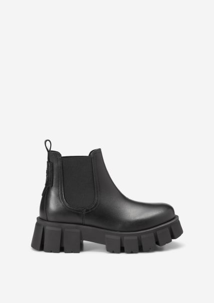 Black Booties Bulky Chelsea Boot With Strong Profile Reduced To Clear Women