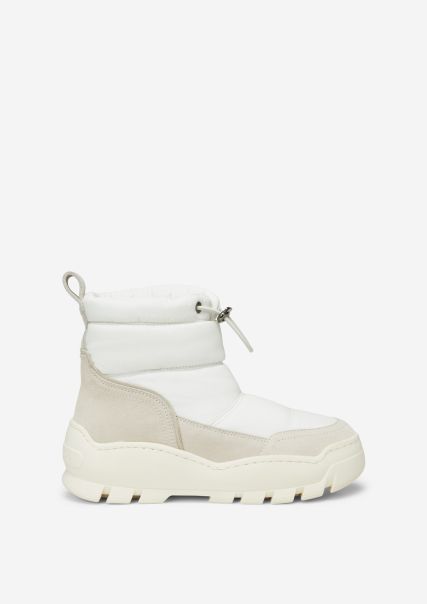 Taupe/Offwhite Massive Discount Booties Snow Boots Made From Recycled Polyester Women