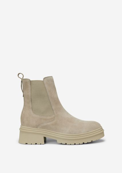 Women Sand Chelsea Boot Made Of Soft Suede Cowhide Booties Unleash