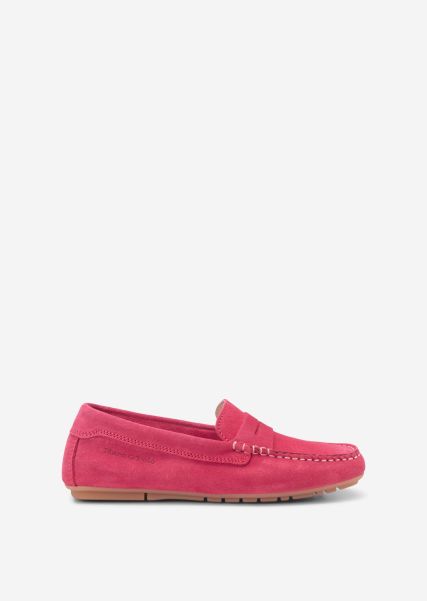Pink Moccasins Made Of Soft Cowhide Suede Women Moccasins Easy-To-Use