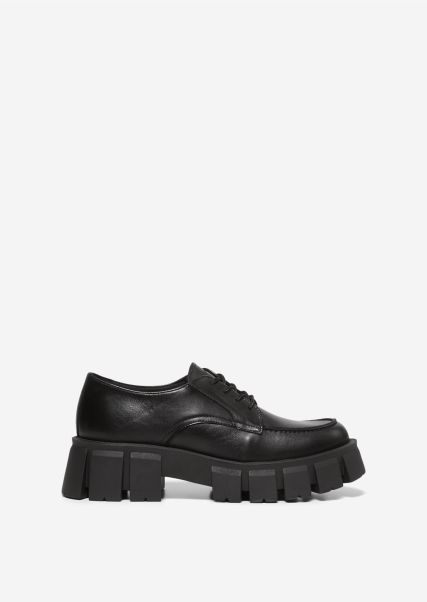 Lace-Ups Elevate Black Lace-Up Made From Soft Calfskin Women