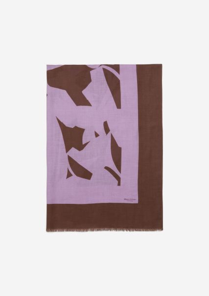 Now Patterned Scarf From Lenzing™ Ecovero™ Multi/Wild Lilac Women Scarfs