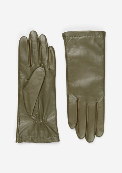 Women Gloves Closeout Forest Floor Finger Gloves Made From Soft Lambskin