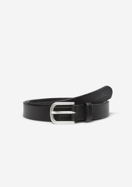 Belt Made From Fine Cowhide Belts Women Black Must-Go Prices