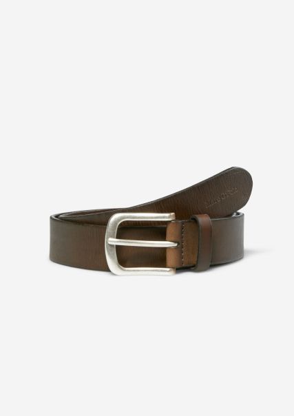 Discount Belt Made Of Leather From Lwg Certified Tanneries Women Dark Brown Belts