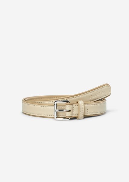 Jonesboro Cream Belts Belt Made From Fine Cowhide Women Convenient
