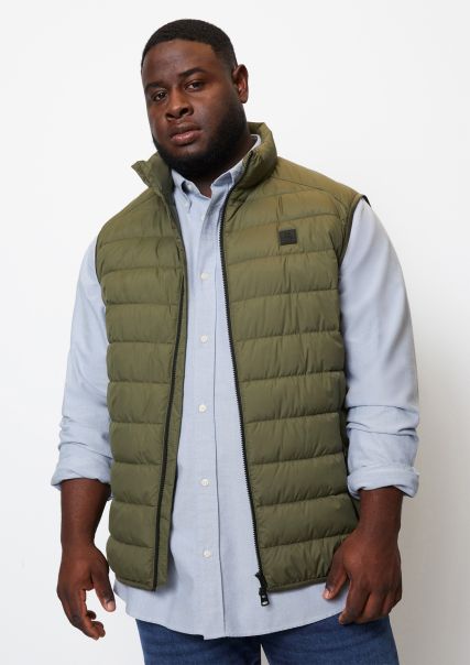 Asher Green Quilted Vest Regular Made From Recycled Polyester Jackets Men Retro