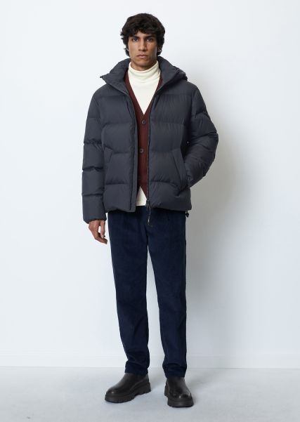 Down Puffer Jacket Regular With A Water-Resistant Outer Surface Men Dark Navy Jackets Intuitive