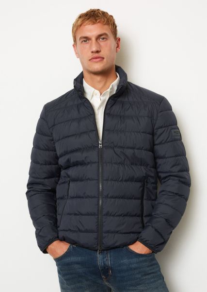 Dark Navy Men Lightweight Quilted Jacket From Recycled Quality Jackets Hygienic