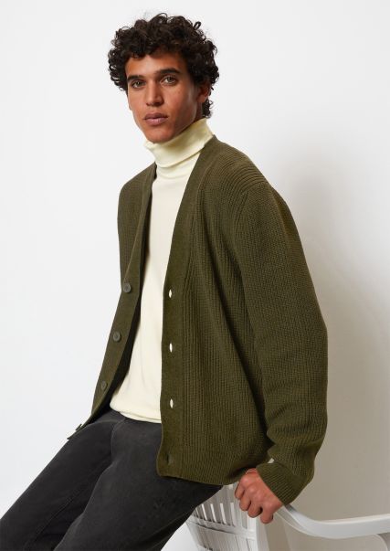 Voucher Men Slate Green Cardigans Cardigan Relaxed Made From Organic Cotton