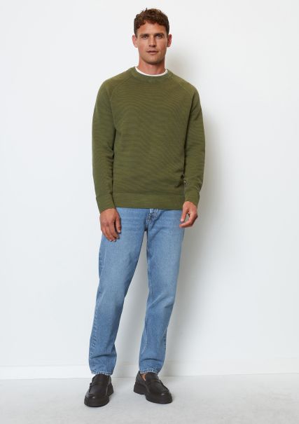 Asher Green Vivid Long-Sleeved Jumper Regular With A Fine Ottoman Texture Men Knitted Pullover