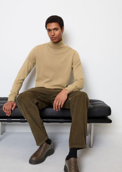 Knitted Pullover Stone Hearth Men Efficient Turtleneck Jumper Shaped Made From Soft Virgin Wool