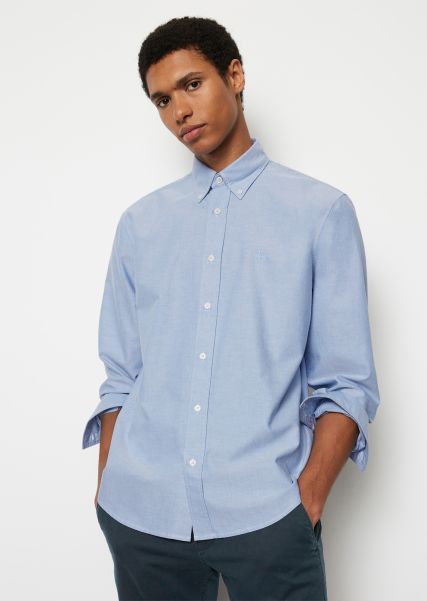 Practical Men Shirts Multi/Cool Cobalt Oxford Shirt Regular Made From Organic Cotton