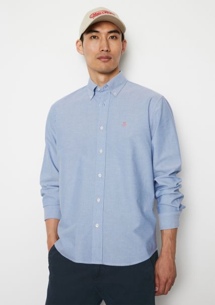 Shirts Men Outlet Multi/Cool Cobalt Oxford Shirt Regular Made From Organic Cotton