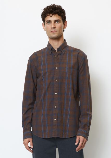 Men Unbeatable Price Multi/Crimson Brown Shirts Long Sleeve Shirt Regular Made Of Pure Organic Cotton