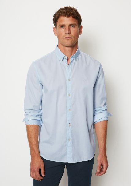 Textured Long Sleeve Shirt In A Regular Fit In Bedford Fabric Price Drop Men Shirts Airblue