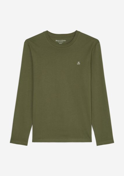 Asher Green Basic Longsleeve Shaped Made From Pure Organic Cotton Men T-Shirts Natural