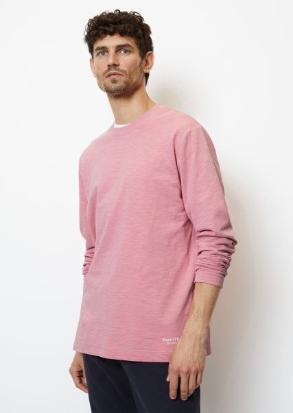 Practical Dfc Longsleeve Regular Made Of Heavy Slub Jersey Fabric Men Raspberry T-Shirts
