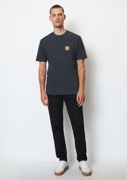 Handcrafted T-Shirt Regular Made From Pure Organic Cotton T-Shirts Men Dark Navy