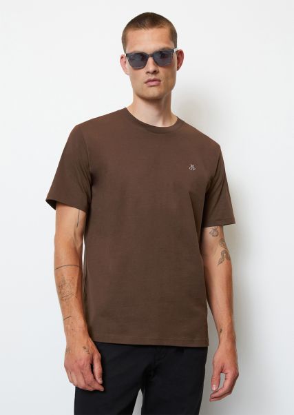 2024 T-Shirts Crimson Brown Men Basic T-Shirt Regular Made From Pure Organic Cotton