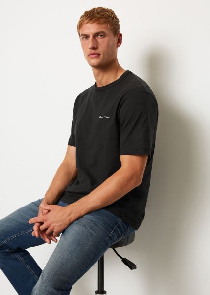 T-Shirts Luxurious Men Black Heavy Cotton T-Shirt, Regular Made From Pure Organic Cotton