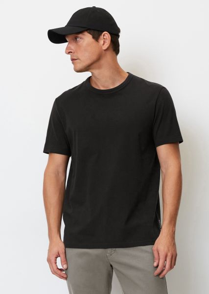 Black Round Neck T-Shirt In A Regular Fit Made Of High-Quality Cotton Efficient T-Shirts Men