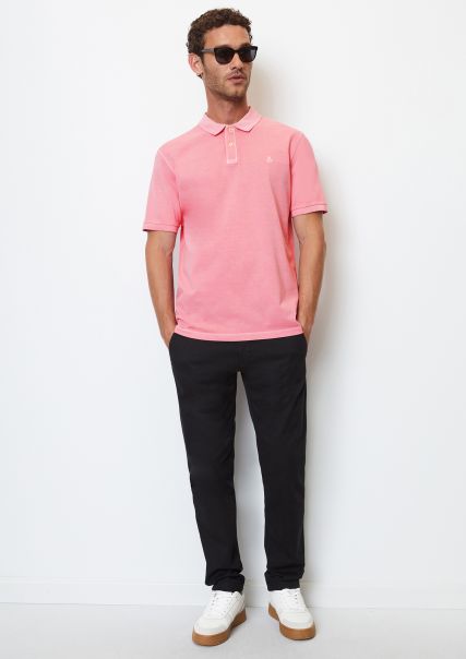 Short Sleeve Piqué Polo Shirt In A Regular Fit Made From Organic Cotton Raspberry Polos Promo Men