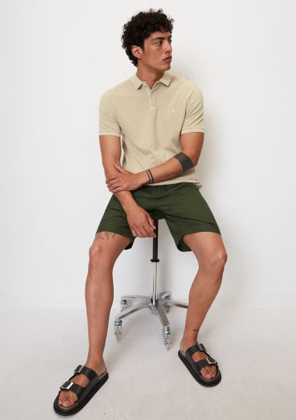 Polos Short Sleeve Polo Shirt In Piqué Fabric From Organic Cotton Stretch Men Pure Cashmere Discount Extravaganza