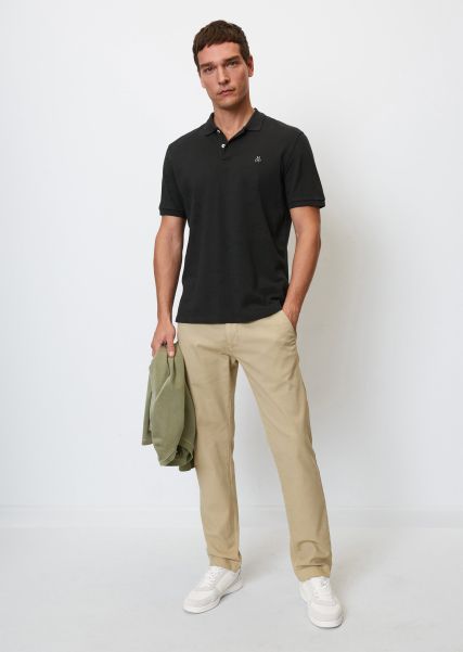 Limited Time Offer Black Polos Men Short Sleeve Piqué Polo Shirt In A Regular Fit Made From Pure Organic Cotton