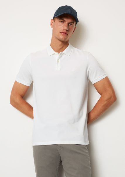 Short Sleeve Piqué Polo Shirt In A Regular Fit Made From Organic Cotton Polos White Top-Notch Men