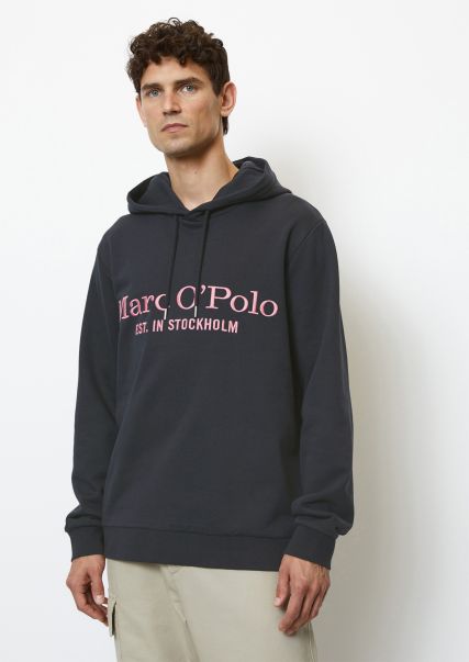 Men Sweaters Hooded Sweatshirt In A Regular Fit Made From High Quality Organic Cotton Dark Navy High-Performance