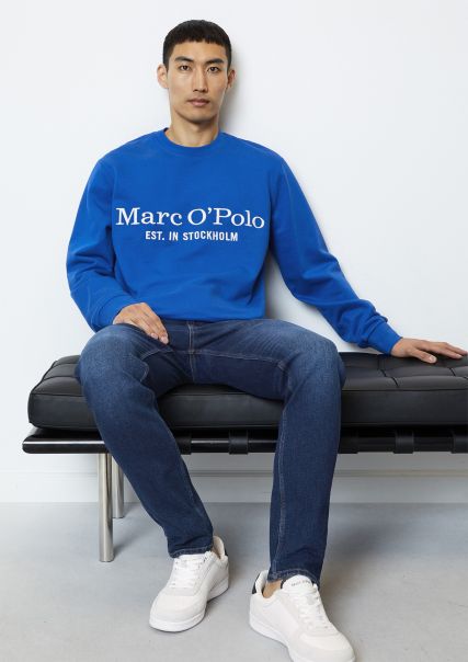 User-Friendly Sweaters Sweatshirt Regular Made From Pure Organic Cotton Men Cool Cobalt