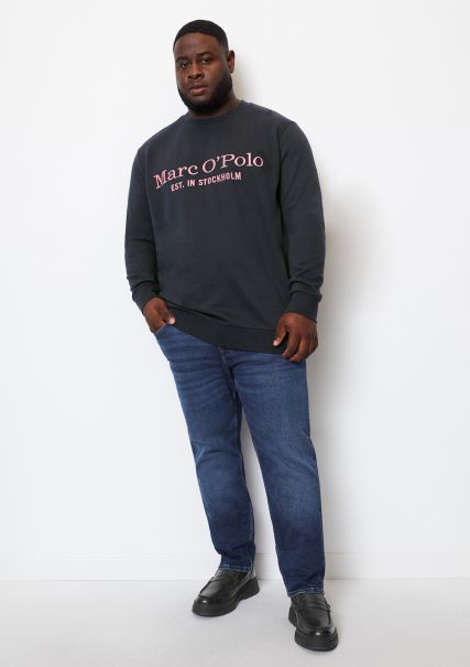 Sweaters Dark Navy Sweatshirt Regular Made From Pure Organic Cotton Men Long-Lasting