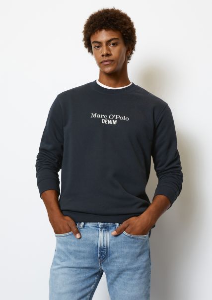 Sweaters Best Men Orion Blue Dfc Sweatshirt Relaxed With Chest Logo