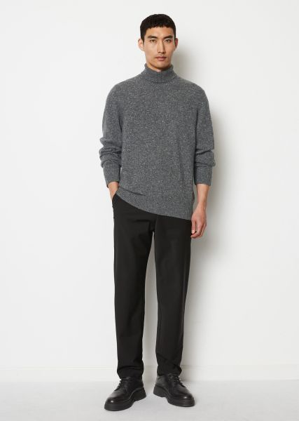 Seamless Men Black Trousers Chino Model Belsbo Relaxed With Rws Certified Wool Content